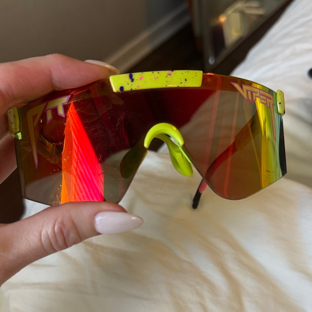 Pit Viper Neon Yellow and Red Sunglasses